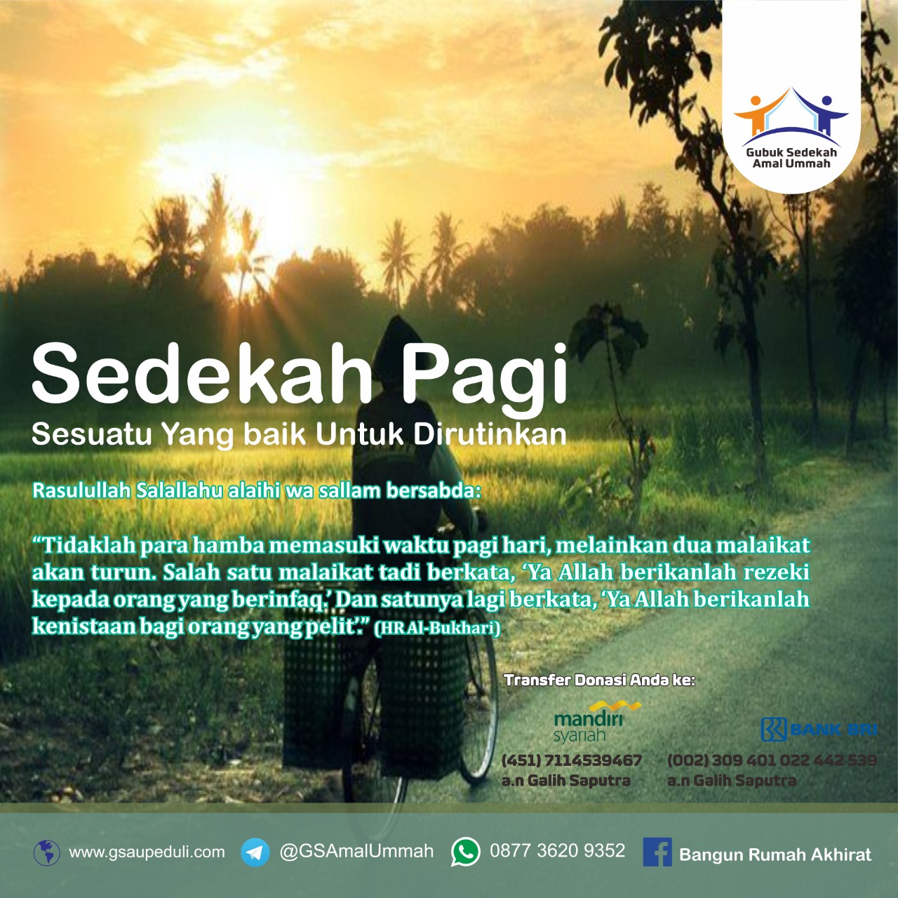 Sedekah Pagi, Sesuatu yang Baik untuk DiRutinkan