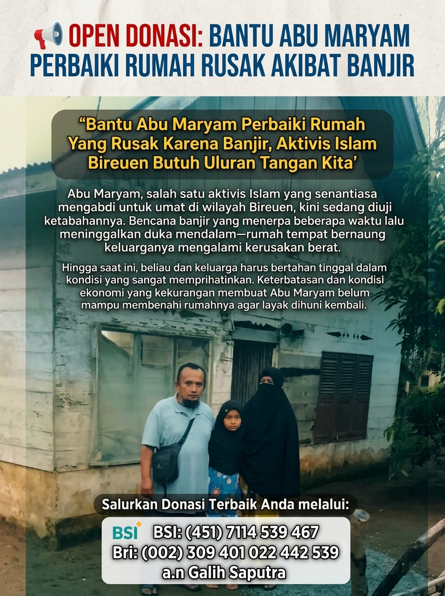 OPEN DONASI: BANTU ABU MARYAM PERBAIKI RUMAH RUSAK AKIBAT BANJIR